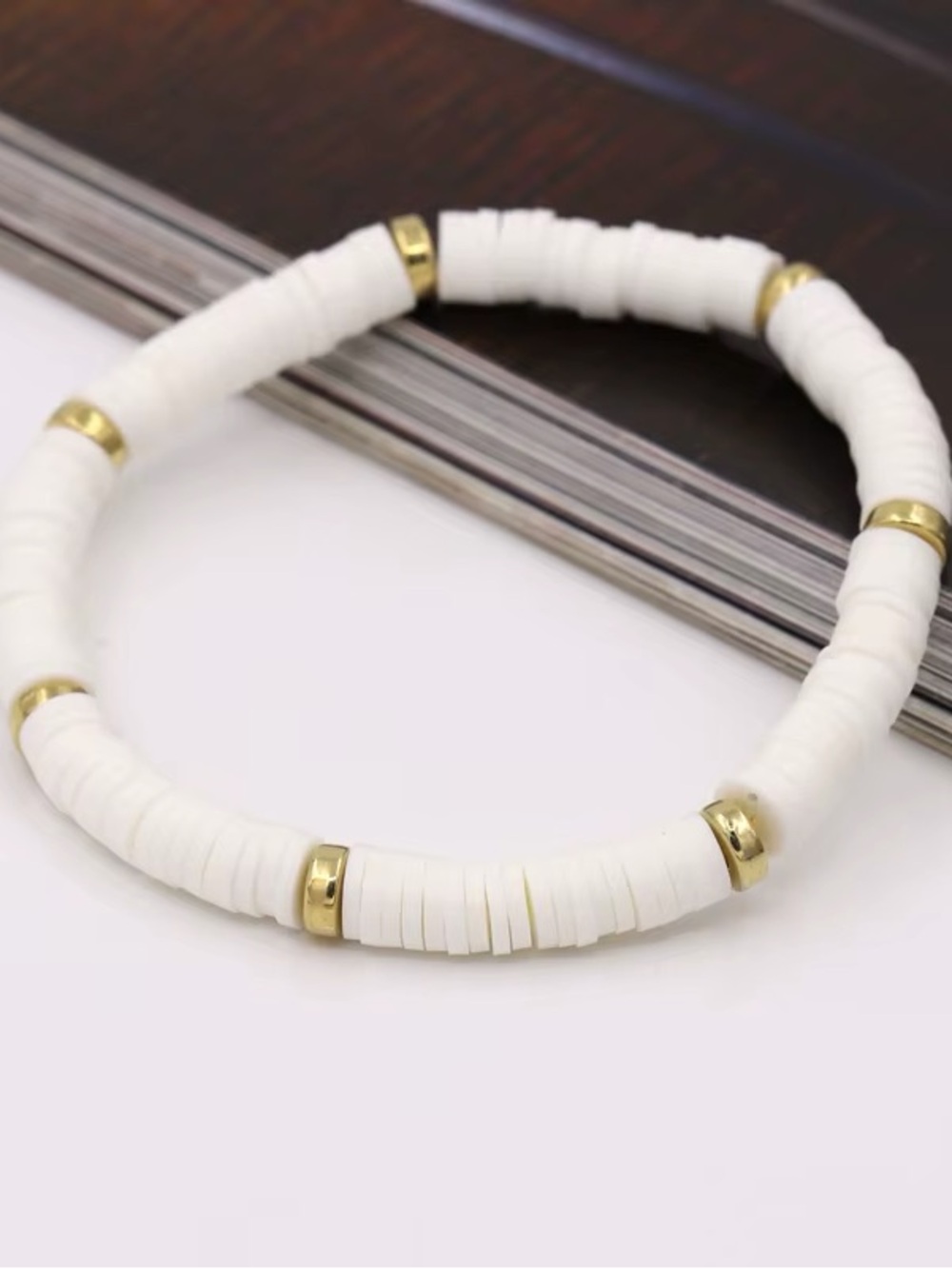 FREE w/$10+ PURCHASE: VONNOR Boho Polymer Clay Beaded Bracelet Metal Color B419b